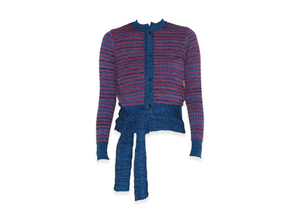 TOGA PULLA Women's Wide Rib Knit Cardigan "Navy"