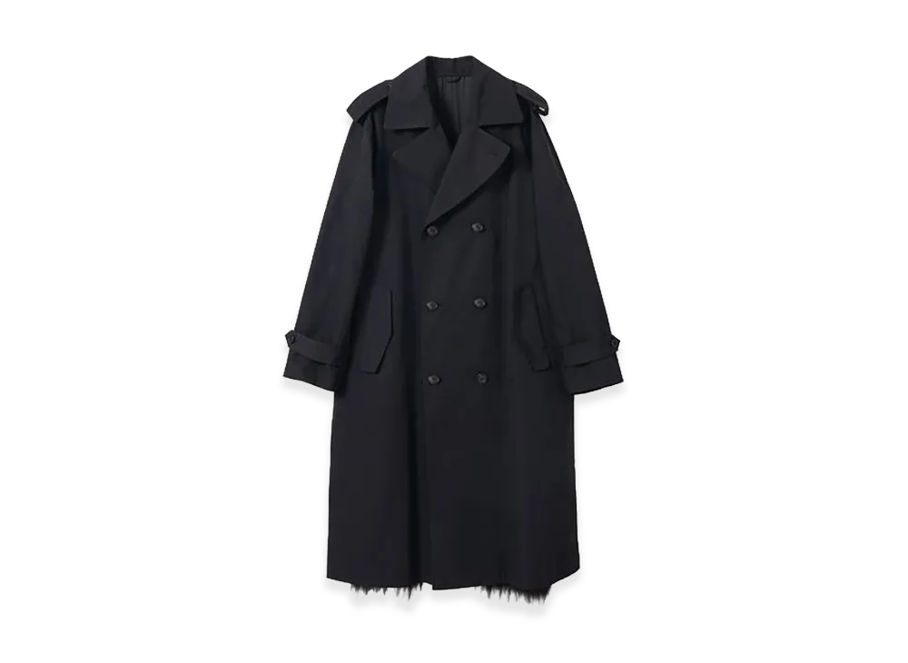 TOGA VIRILIS Trench Coat with Fur "Black"