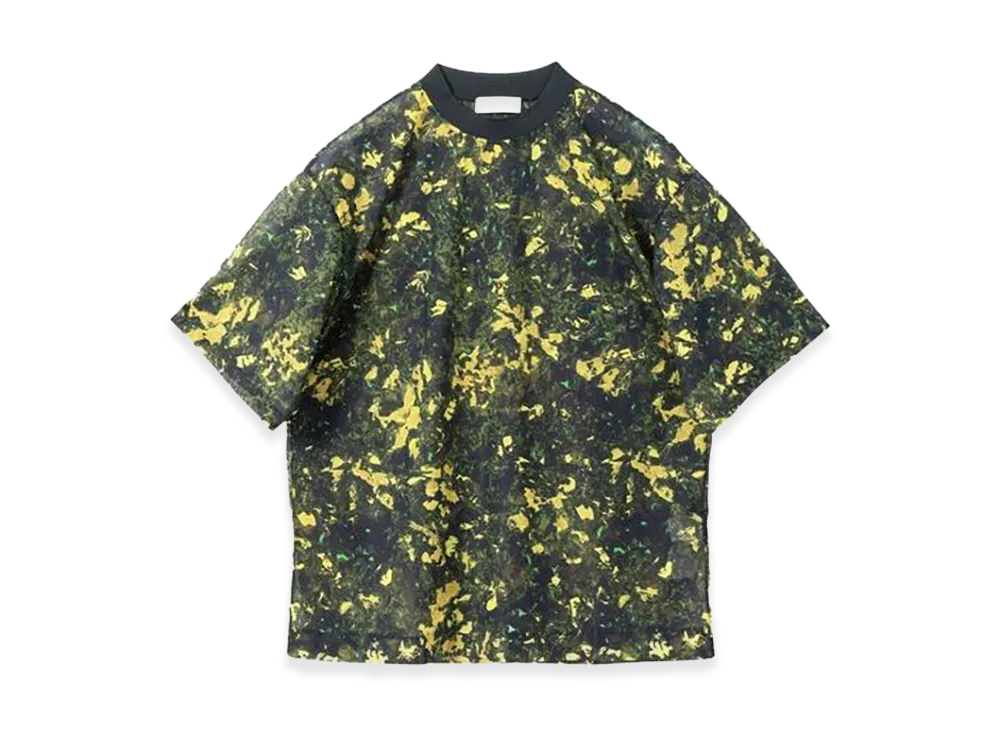 TOGA VIRILIS Sheer jersey print T-shirt "Khaki"