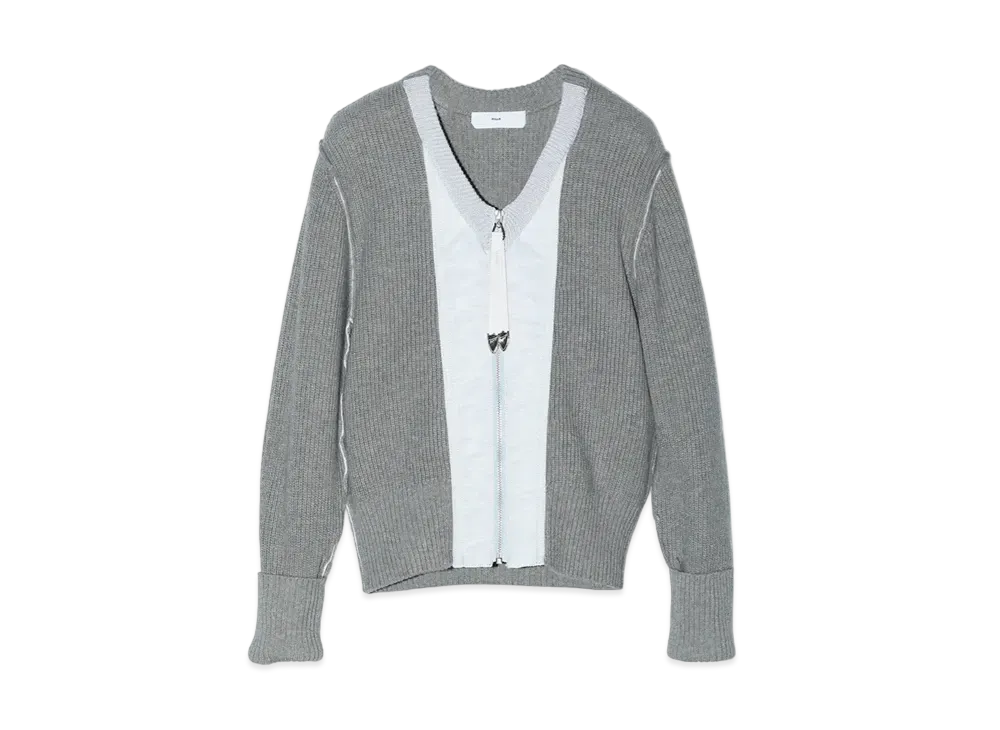TOGA VIRILIS Wool Knit Zip Cardigan "Gray" TP242-X0207