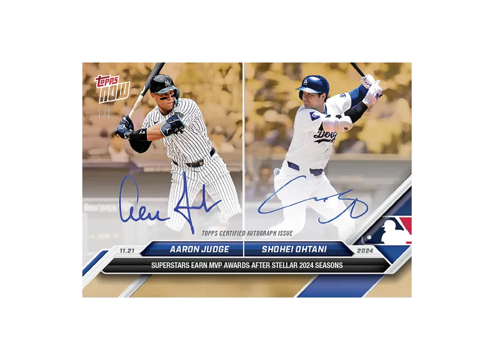 アーロンジャッジ / 大谷翔平 1/1 ゴールド [OS-JO](2024 MLB トップスナウカード「LOOK FOR DUAL RELICS DUAL AUTO or DUAL AUTO-RELICS」)