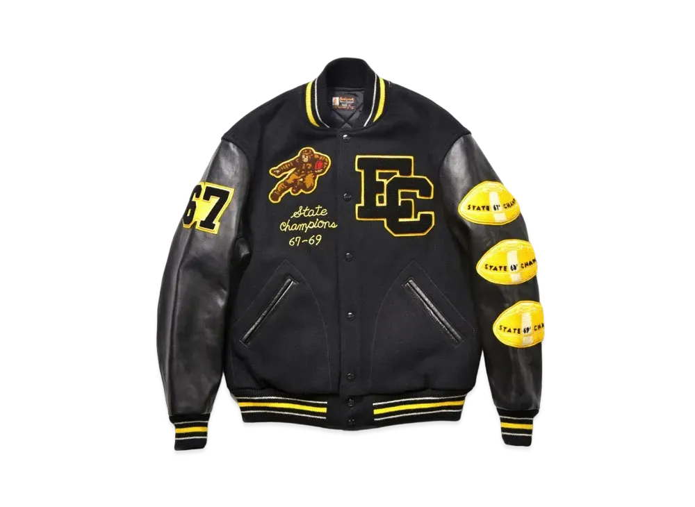 THE REAL McCOY'S Wool Varsity Jacket Everett Chiefs "Black"