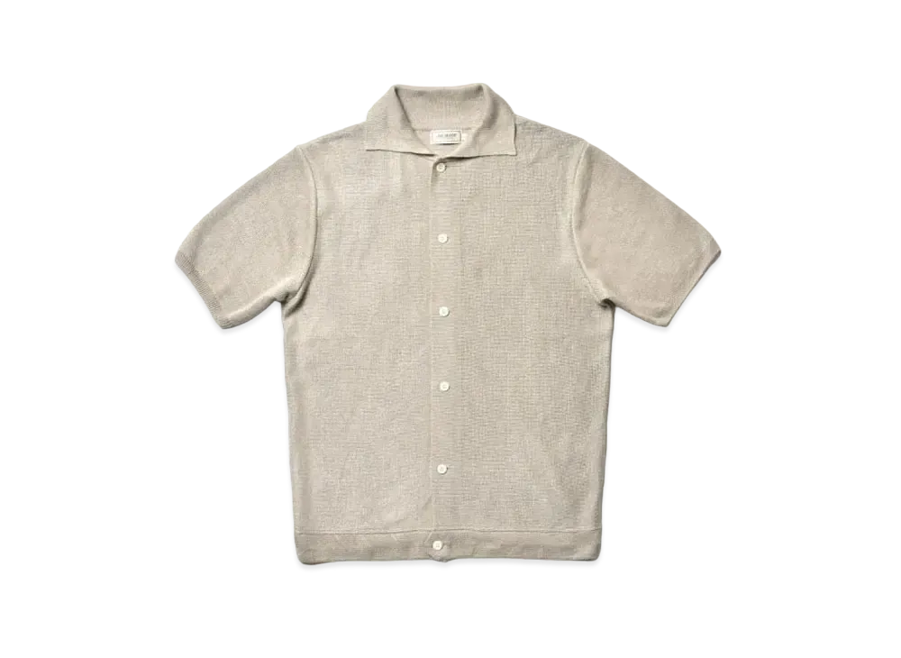 THE REAL McCOY'S Linen Rib Knit Collared Shirt "Ecru"