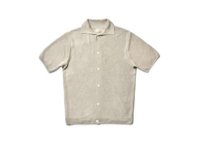 THE REAL McCOY'S Linen Rib Knit Collared Shirt "Ecru"