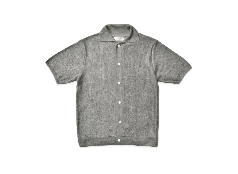 THE REAL McCOY'S Linen Rib Knit Collared Shirt "Grey"
