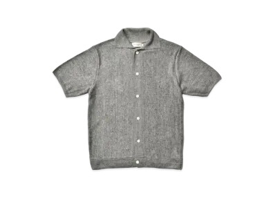 THE REAL McCOY'S Linen Rib Knit Collared Shirt "Grey"