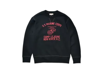 THE REAL McCOY'S Military Print Sweatshirt / Usmc Camp Le "Black"