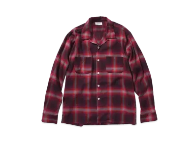 THE REAL McCOY'S Shadow Check Rayon Shirt "Crimson"