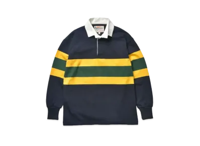 THE REAL McCOY'S Climbers' Striped Rugby Shirt "Navy"