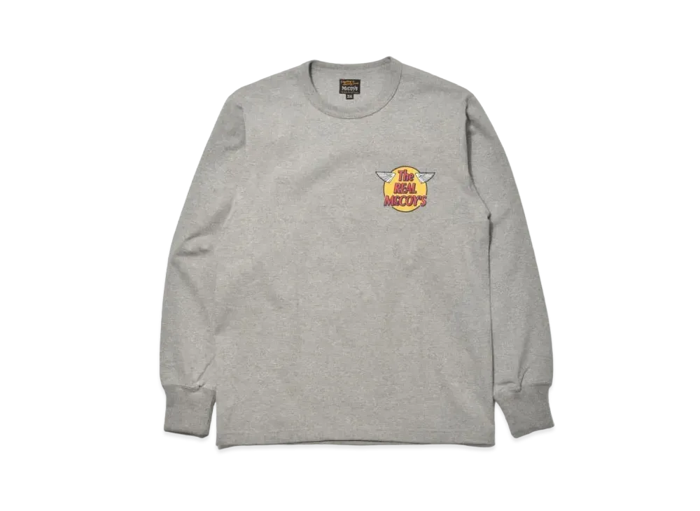 THE REAL McCOY'S Logo Tee L/S "Grey"