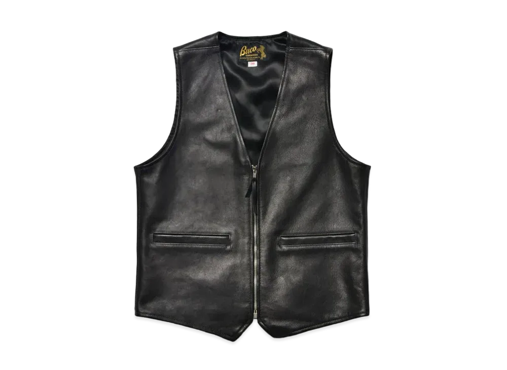 THE REAL McCOY'S Buco Leather Vest "Black"