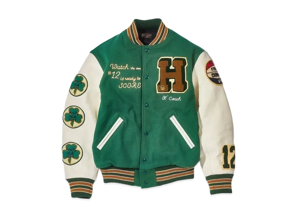 THE REAL McCOY'S Wool Varsity Jacket / Shamrocks "Shamrock"