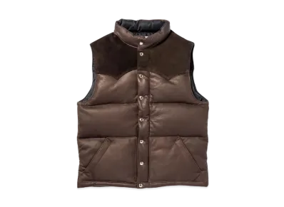 THE REAL McCOY'S Deerskin Down Vest "Brown"