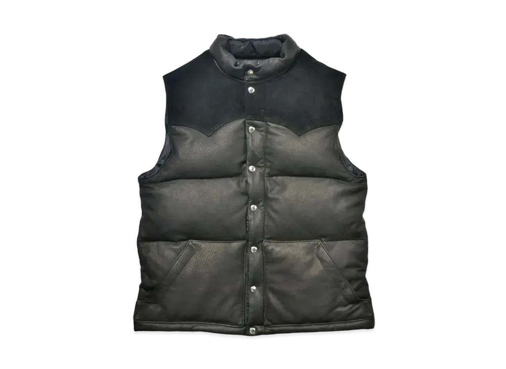 THE REAL McCOY'S Deerskin Down Vest "Black"