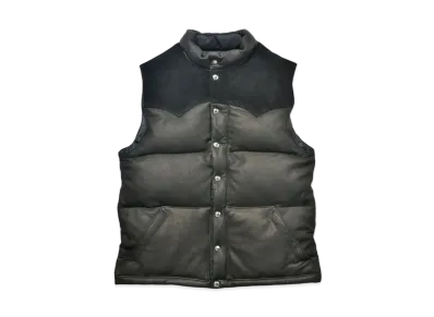THE REAL McCOY'S Deerskin Down Vest "Black"