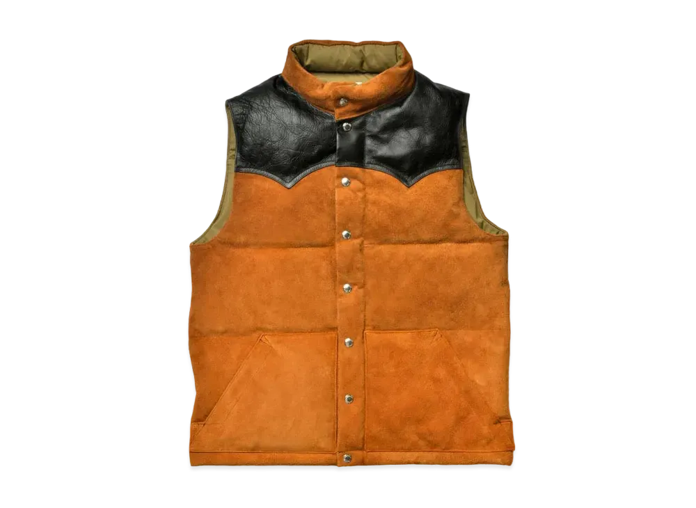 THE REAL McCOY'S Roughout Down Vest "Raw Sienna"