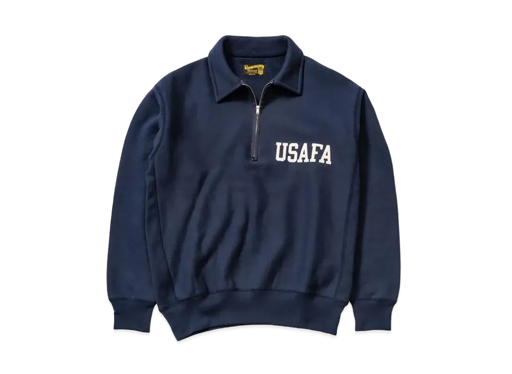 THE REAL McCOY'S Military 1/4 Zip Sweatshirt / Usafa "Navy"