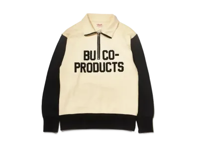 THE REAL McCOY'S Buco Half-Zip Motorcycle Jersey / Buco-Product "White Black"