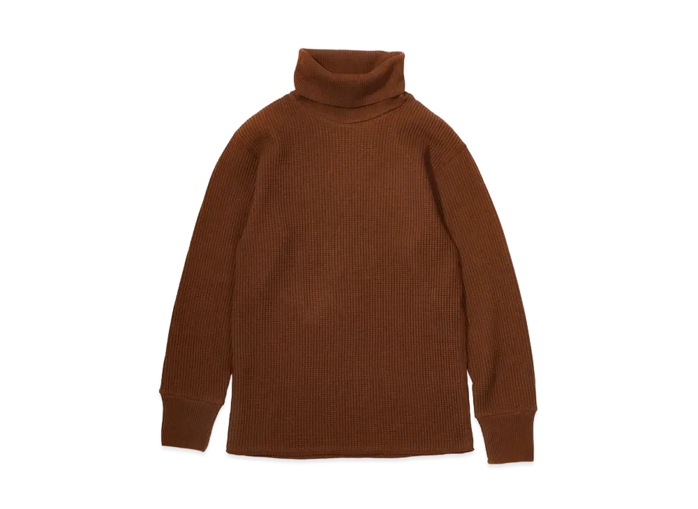 THE REAL McCOY'S High Neck Thermal Shirt "Brown"