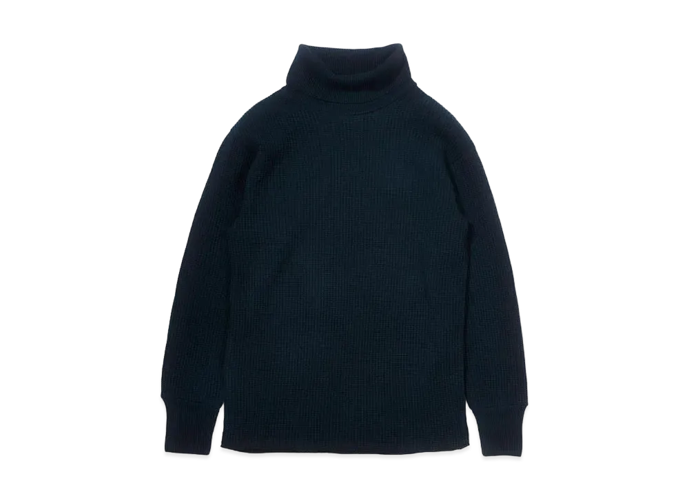 THE REAL McCOY'S High Neck Thermal Shirt "Navy"