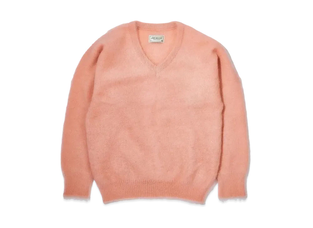 THE REAL McCOY'S Jm Mohair V-Neck Sweater "Flamingo"