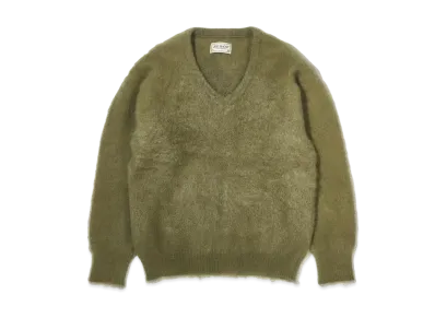 THE REAL McCOY'S Jm Mohair V-Neck Sweater "Mint"