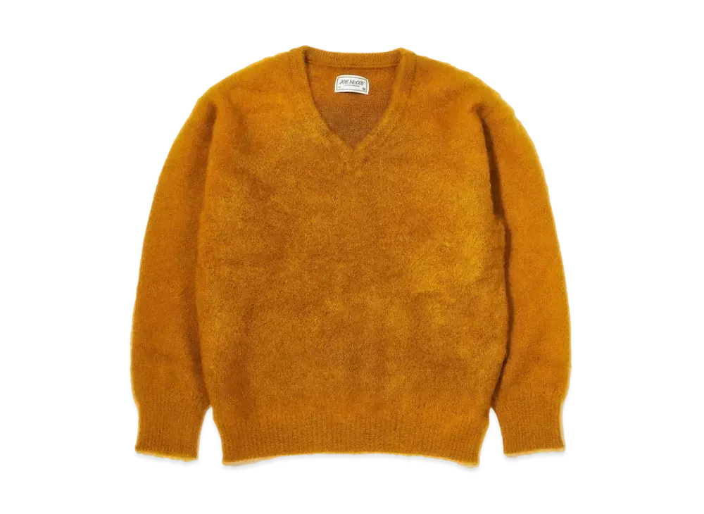 THE REAL McCOY'S Jm Mohair V-Neck Sweater "Mustard"