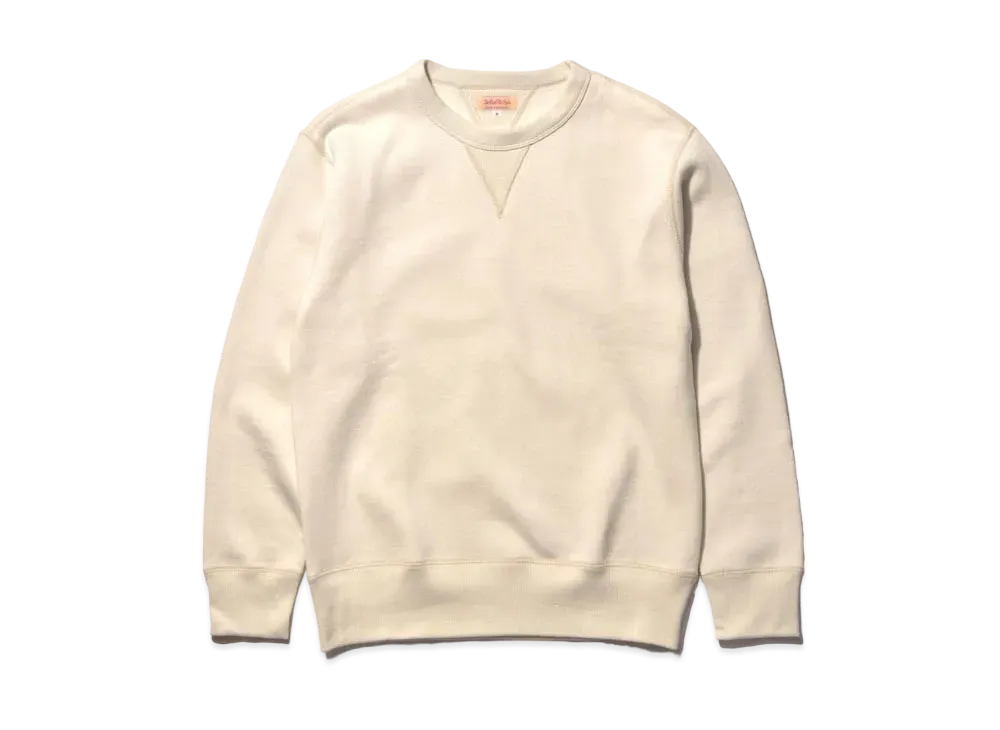 THE REAL McCOY'S 10 Oz. Loopwheel Crewneck Sweatshirt "Milk"