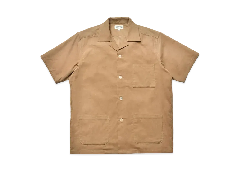 THE REAL McCOY'S Open Collar Resort S/S Shirt / Summer Corduroy "Beige"