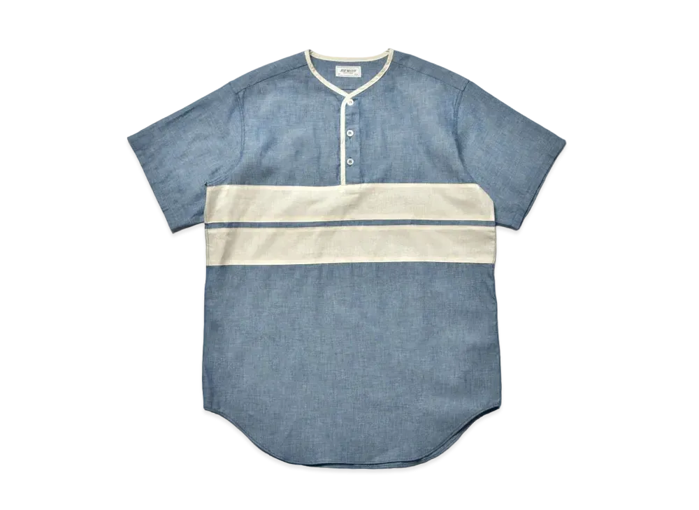 THE REAL McCOY'S Chambray Pullover Stripe Summer Shirt "Light Blue"
