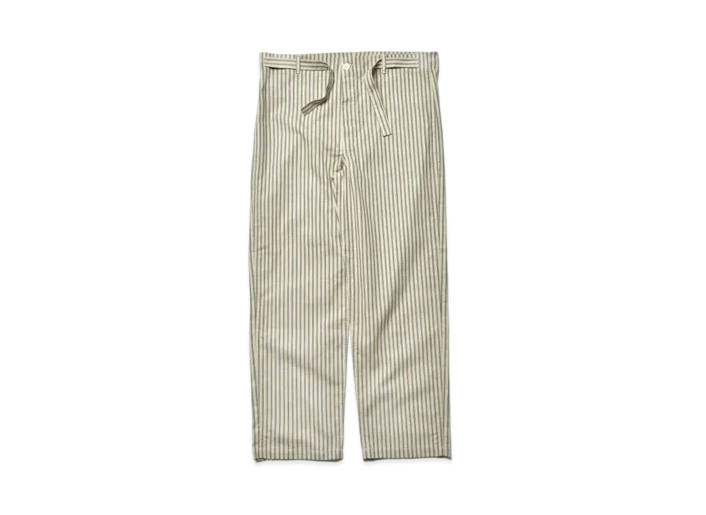 THE REAL McCOY'S Ticking Stripe Pajama Trousers "Ecru"