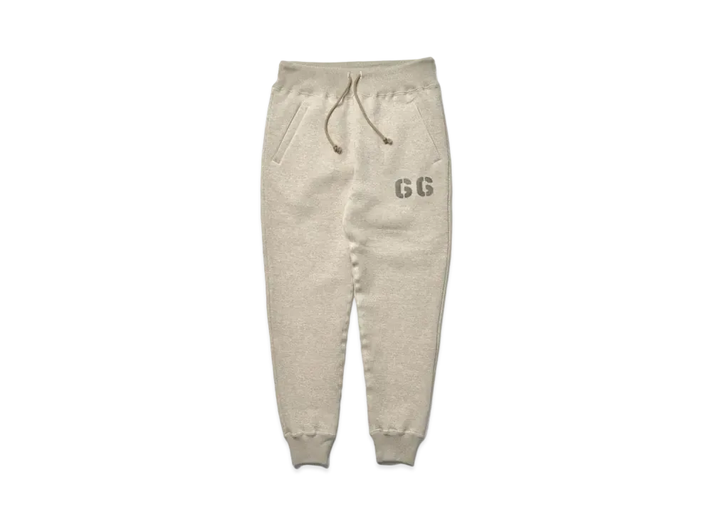 THE REAL McCOY'S Ribbed Sweatpants / Dunbar Stencil "Oatmeal"