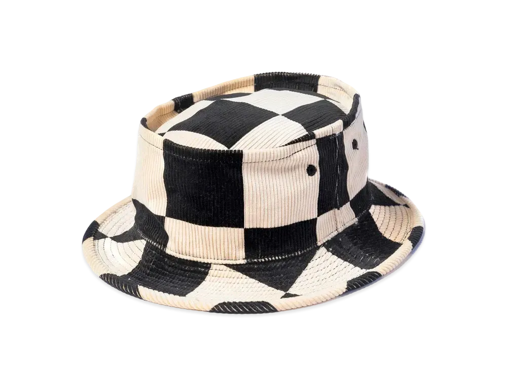 THE REAL McCOY'S Buco Corduroy Bucket Hat "White Black"