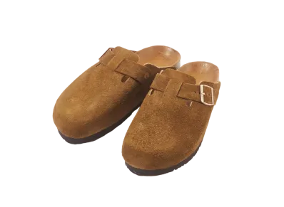 THE REAL McCOY'S Leather Foot-Support Clogs "Raw Sienna"