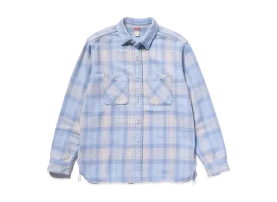 THE REAL McCOY'S 8HU Block Check Summer Flannel Shirt "Light Blue"