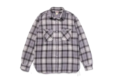 THE REAL McCOY'S 8HU Block Check Summer Flannel Shirt "Snow Grey"