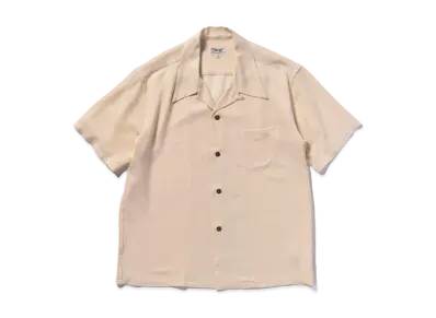 THE REAL McCOY'S Silk Rayon Open Collar Shirt "Ecru"