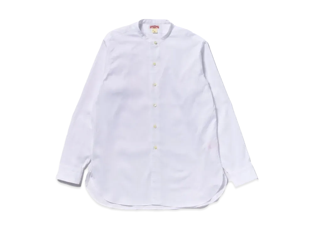 THE REAL McCOY'S Double Diamond Band Collar Shirt "White"