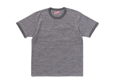 THE REAL McCOY'S Pocket Tee / Heather Gray Ringer "GrayxTeal"