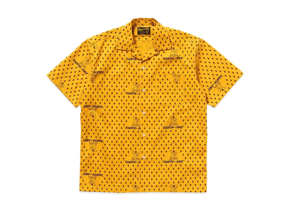 THE REAL McCOY'S Open-Collar Shirt / Fourth But First "Yellow"