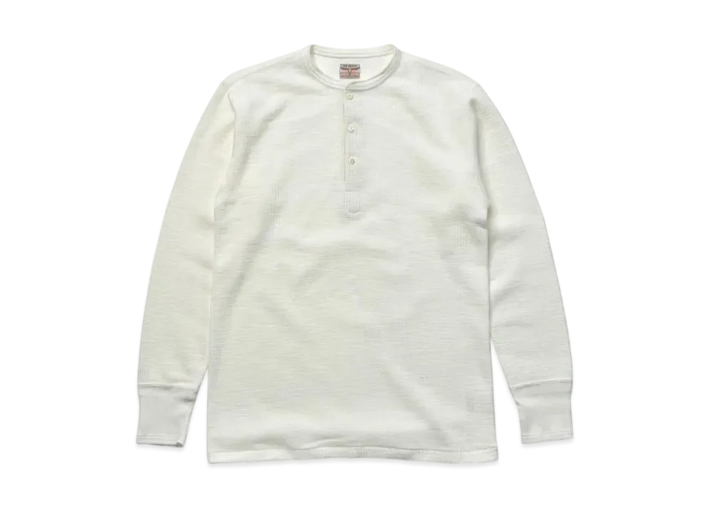 THE REAL McCOY'S Western Cardigan Stich Henley Shirt "White"