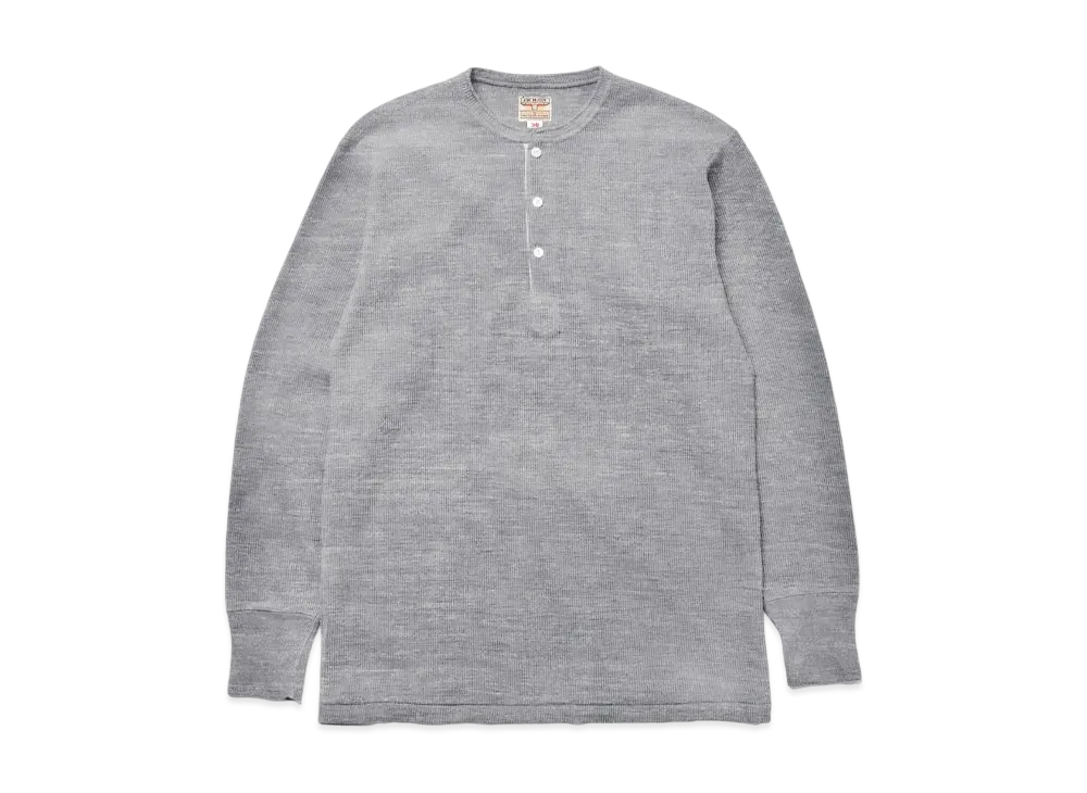 THE REAL McCOY'S Western Cardigan Stich Henley Shirt "Gray"