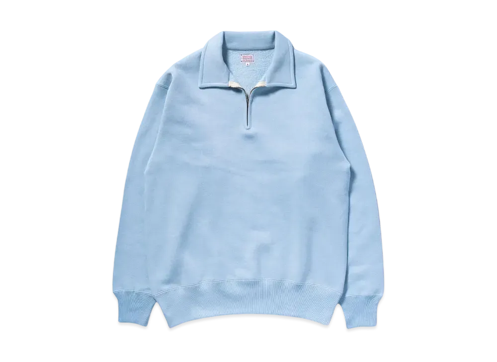 THE REAL McCOY'S 10 OZ. Loopwheel 1/4 Zip Sweatshirt "Saxe"