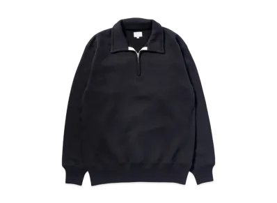 THE REAL McCOY'S 10 OZ. Loopwheel 1/4 Zip Sweatshirt "Black"