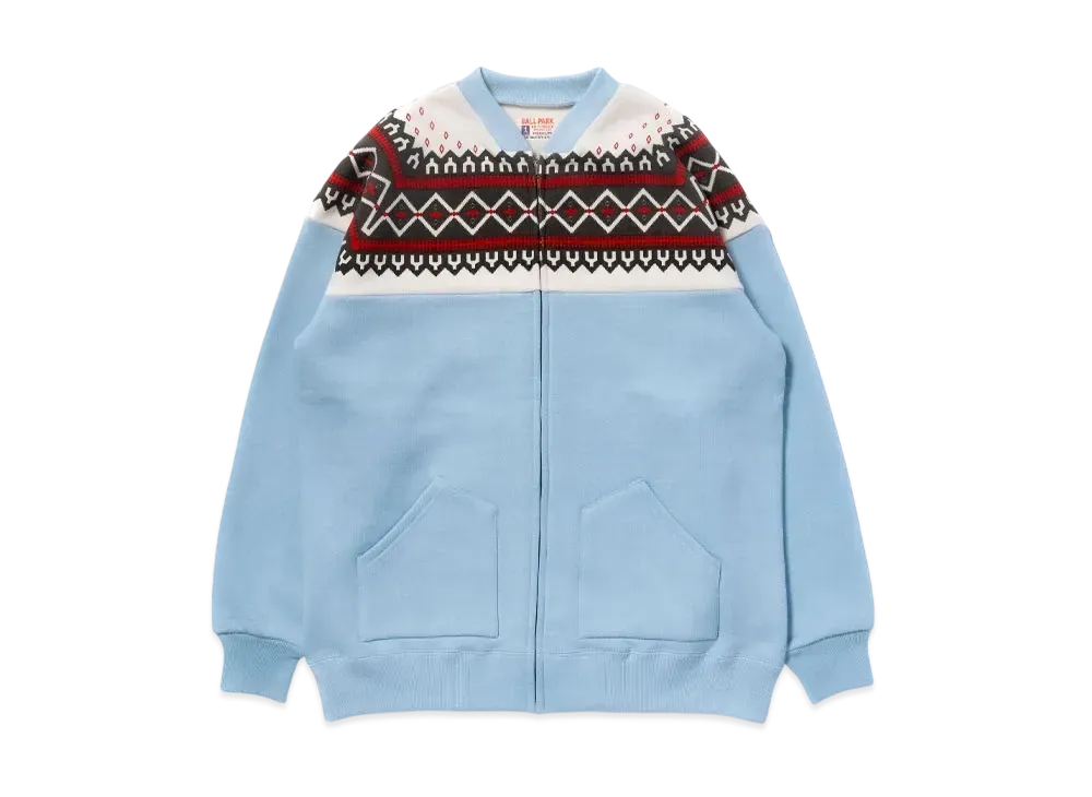 THE REAL McCOY'S Printed Snow Pattern F/Z Sweatshirt "Saxe"