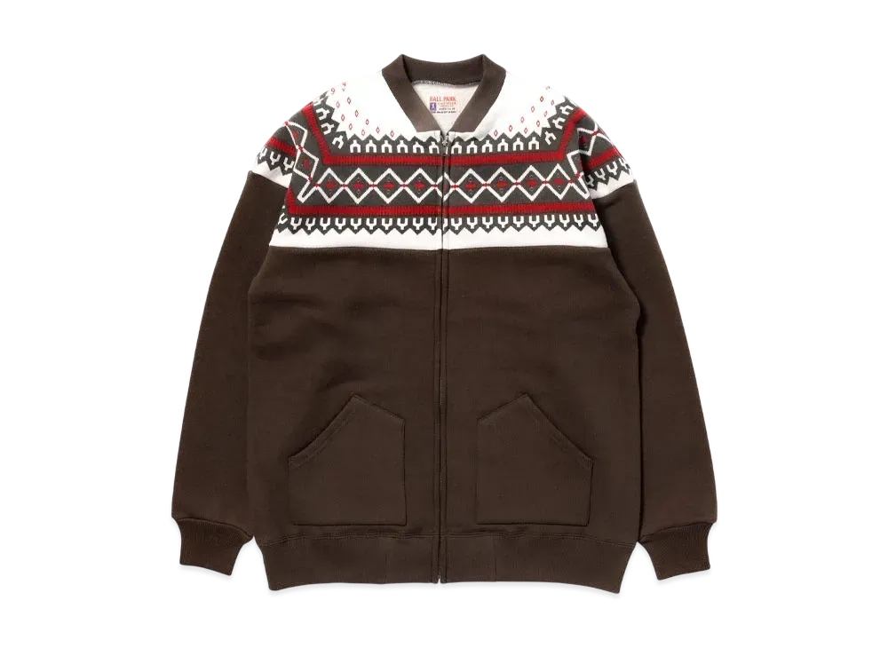 THE REAL McCOY'S Printed Snow Pattern F/Z Sweatshirt "Charcoal"
