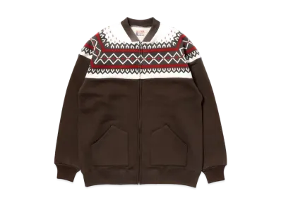 THE REAL McCOY'S Printed Snow Pattern F/Z Sweatshirt "Charcoal"