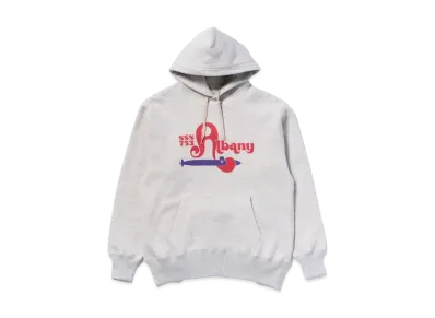 THE REAL McCOY'S Military Print Hooded Sweatshirt / USS Albany "Snow Grey"