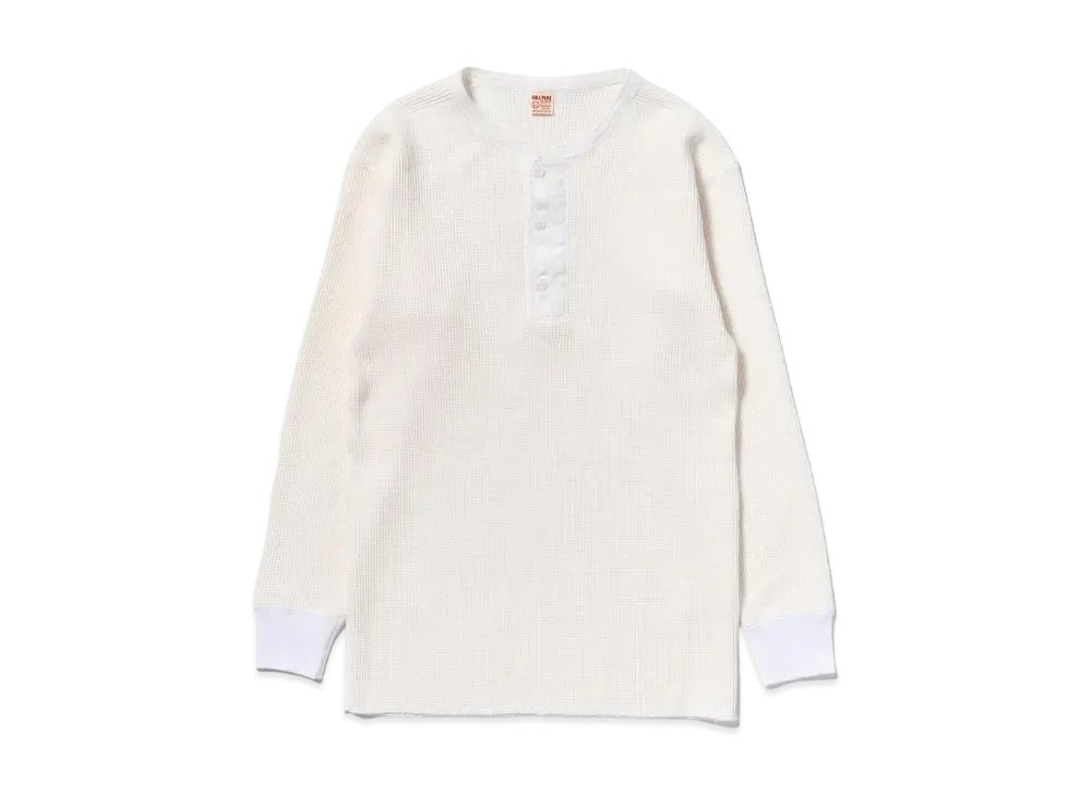 THE REAL McCOY'S Waffle Thermal Henley Undershirt L/S "White"