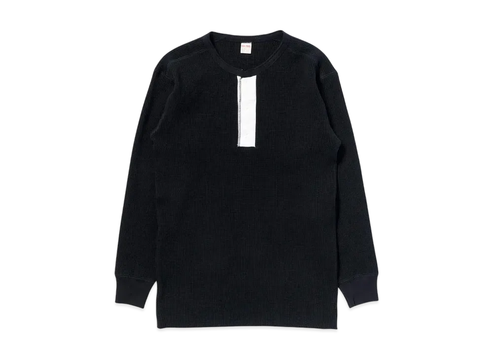 THE REAL McCOY'S Waffle Thermal Henley Undershirt L/S "Black"